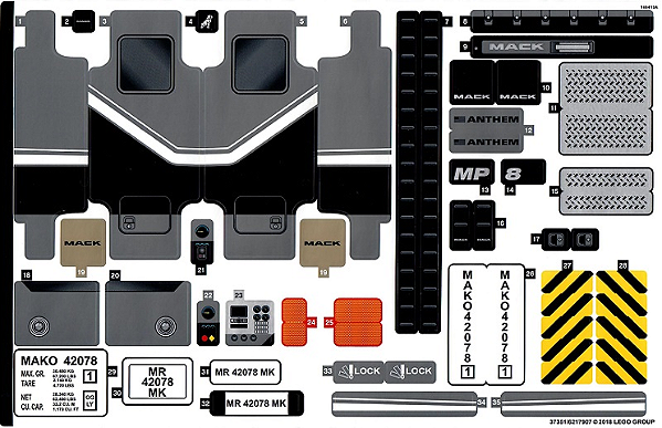 Cartela de Adesivo do Set 42078