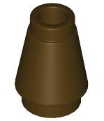 Cone 1x1 com Sulco Superior Marrom Escura