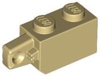 Dobradiça 1x2 Travamento com 1 Dedo Extremidade Vertical Bege