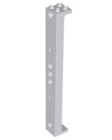 Suporte 2x2x13 com 5 furos para pinos Cinza Claro