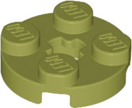 Placa Redonda 2x2 com Furo para Eixo Verde Oliva