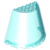 Metade de Cone 10x5x6 Translúcido Azul Claro