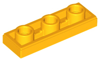 Placa Lisa 1x3 Invertida Laranja Brilhante