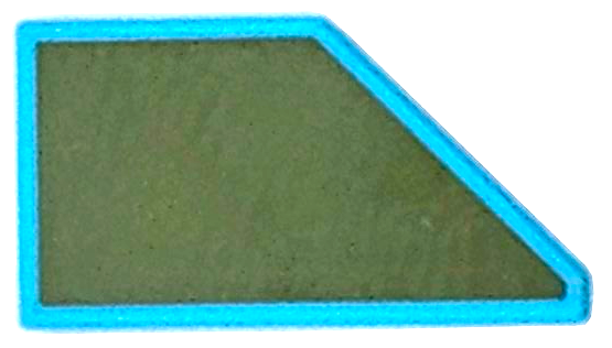 Placa Lisa Modificada 1x2 com Chanfro Esquerda Medium Azure com Pintura Oliver Green