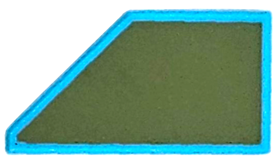Placa Lisa Modificada 1x2 com Chanfro Direita Medium Azure com Pintura Oliver Green