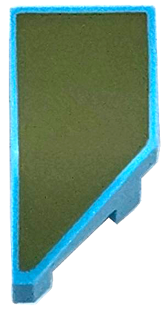 Cunha 1x2 com Encaixe Esquerda Medium Azure com Pintura Oliver Green