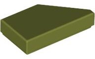 Placa Lisa Modificada 1x2 com Chanfro Esquerda Oliver Green