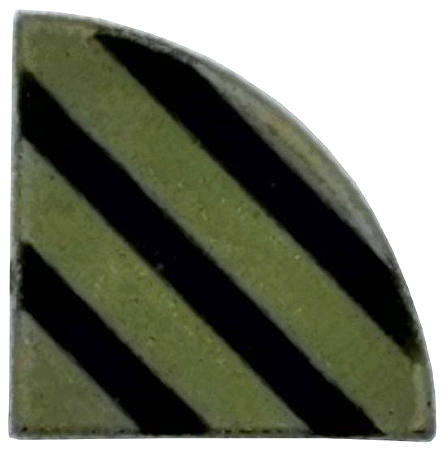Placa Lisa redonda 1x1 de 1/4 Verde Oliva com Listras Pretas