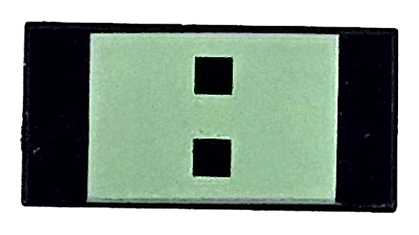Placa Lisa 1x2 Preta com Desenho Retangular