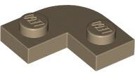 Placa de Canto 2x2 com Recorte 1x1 Bege Escura