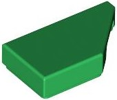 Placa Lisa Modificada 1x2 com Chanfro Direita Verde
