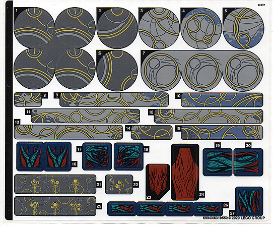 Cartela de adesivo do Set 76156