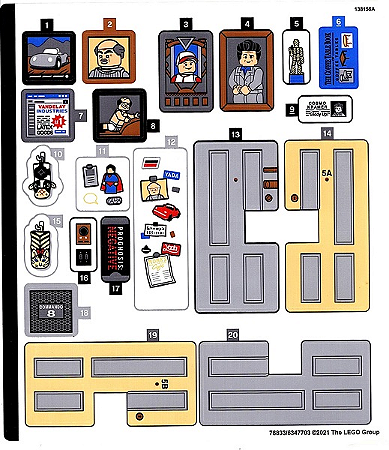 Cartela de Adesivo do Set 21328