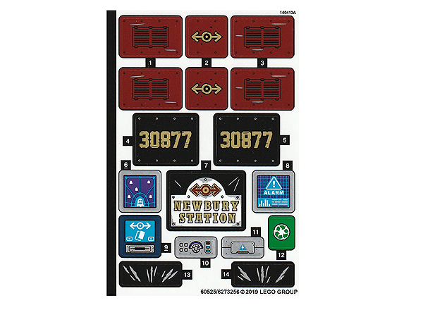 Cartela de adesivos para SET 70424 A