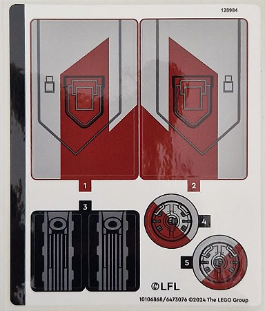 Cartela de Adesivo do Set 75362