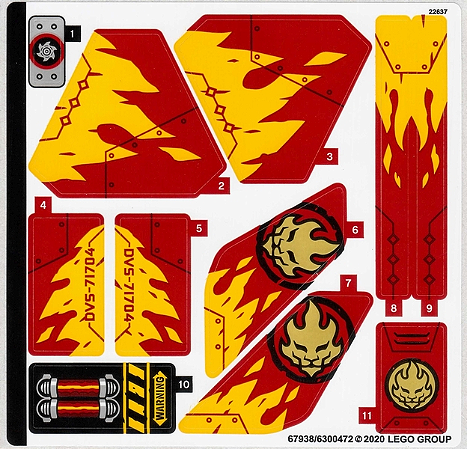 Cartela de Adesivo do Set 71704