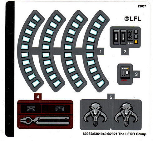 Cartela de adesivos para SET 75319