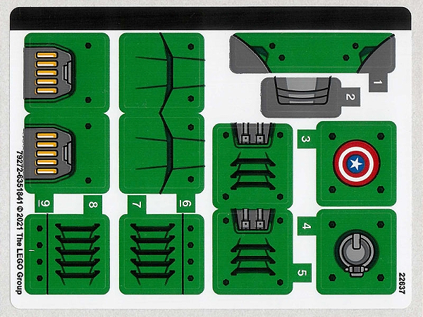 Cartela de Adesivo do Set 76201