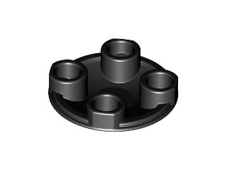 Placa Redonda 2x2 Tampa Preta