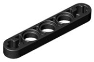 Viga 1x5 fina com furo para Eixo Preta