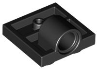 Placa Modificada 2x2 com Orifício para Pinos  e Suporte Transversal Preto