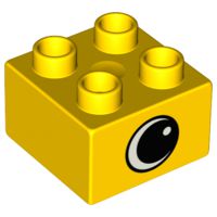 Tijolo Lego Duplo  2x2 com Olhos  Amarelo