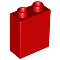Tijolo Lego Duplo1 x 2 x 2 sem Tubo Inferior Vermelho