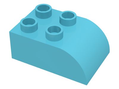 Tijolo LEGO DUPLO 2x3 Curvo Azul Claro