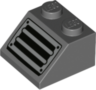 Inclinação 45 2x2 Cinza Escura com Desenho de Grade Cinza Prateada e Rebites Pretos