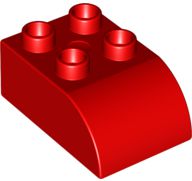 Tijolo LEGO DUPLO 2x3 Curvo Vermelho