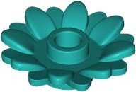 Flor 2x2 Redonda com 16 Pétalas (Girassol) com Pino Dark Turquoise