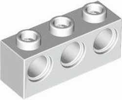 Tijolo Technic 1x3 com Furos Branco