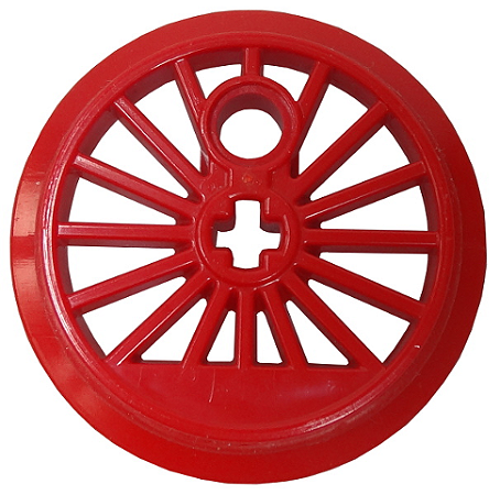 Roda de Trem RC Raiada com Furo de Eixo Technic e Contrapeso 37 mm D Vermelho