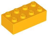 Tijolo 2x4 Laranja Brilhante