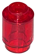 Tijolo Redondo 1x1 Aberto Translúcido Vermelho