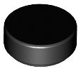 Placa Lisa Redonda 1x1 Preta
