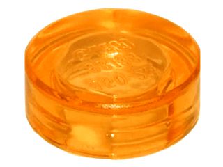 Placa Lisa Redonda 1x1 Translúcida Laranja