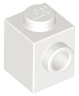 Tijolo Modificado 1x1 Com Furo Lateral Branco