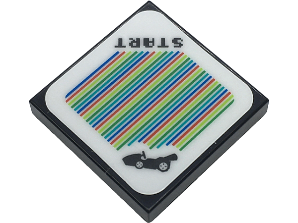 Placa  2 x 2 com código do scanner Super Mario, Kart padrão START Conjuntos 72032