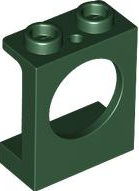 Janela 1x2x2 com Furo Redondo Verde Escura