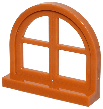 Janela 1x4x3 Topo Arredondado com 4 Painéis e Peitoril Dark Orange