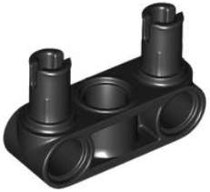 Conector de Pino Perpendicular 3L com 2 Pinos Preta