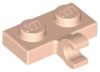 Placa modificada 1x2 com Clip Horizontal Light Nougat