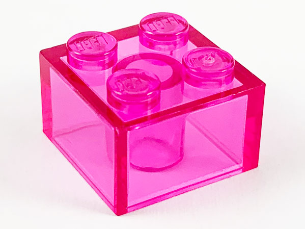 Tijolo 2x2 Translúcido Rosa Escuro