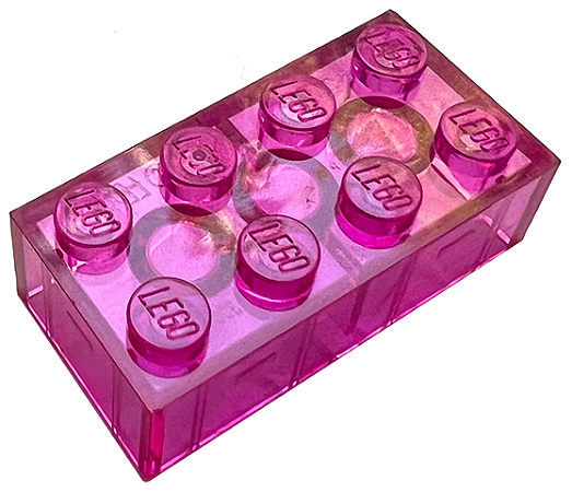 Tijolo 2x4 Translúcido Rosa Escuro