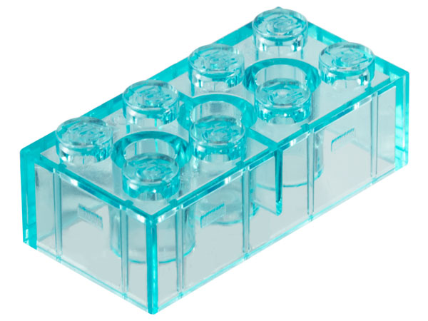 Tijolo 2x4 Translúcido Azul Claro