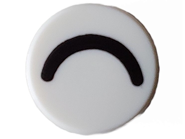 Placa Lisa Redonda 1x1 com Desenho de Olho Fechado