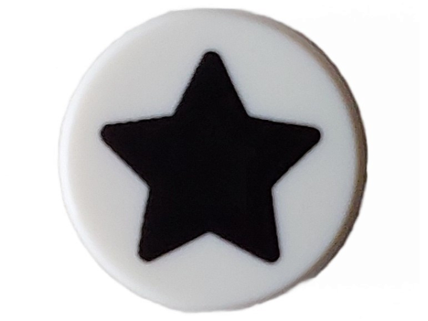 Placa Lisa Redonda 1x1 com Desenho de Estrela