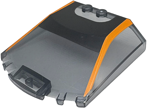 Para-brisa 6x6x1 1/3 Translúcido Preto com Listras Laranja