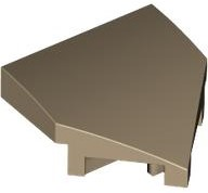 Cunha 2x2 pontiaguda com entalhes de pino Bege Escura